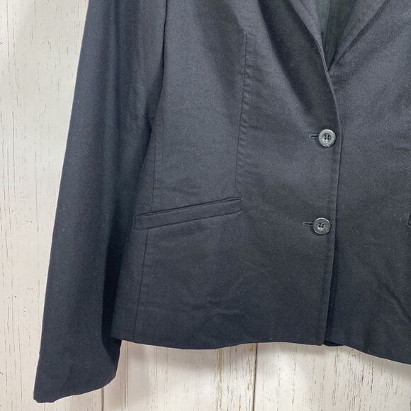 Vintage J.Crew 100% Wool Black Blazer Size 8 Classic Minimalist Office Chic - Picture 8 of 12